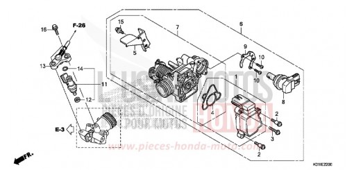 CORPS DE PAPILLON/INJECTEUR DE CARBURANT SH125ADE de 2014